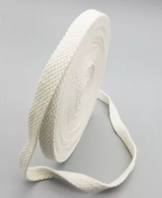 12.5mm Wide Soft White Cotton Tape Thick Craft Upholstery Webbing Trimmings  • £5.99