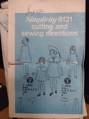 Vintage Simplicity Pattern 8121 Girls/Child Dresses (1968) • $5.69