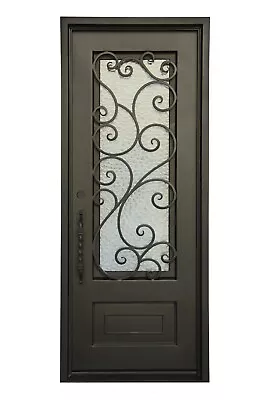 Abbott Single Front Entry Iron Door Rain Glass 38 X 96  Right Hinge Active • $1999