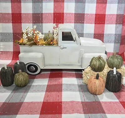Rustic Farmhouse Truck Straw Pumpkins & Hay Fall Decor  11 Pcs • $49.95