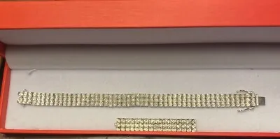 Tennis Bracelet 3 Row .75Ct Natural Si Diamonds In 925 Silver 7” • $189.99