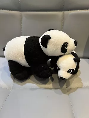 DEAGOSTINI ALL ABOUT MY ANIMAL KINGDOM Soft Toy Plush Set Panda Mum And Baby • £5