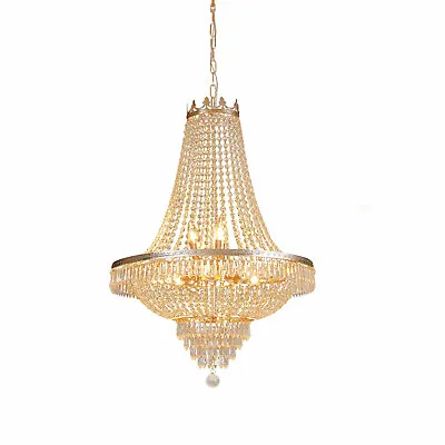 Luxury Large Foyer Crystal Ceiling Light Vintage Height French Empire Chandelier • $162.90