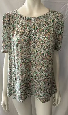 Fat Face Ladies Floral Fashion Top Size 16 CG M06 • £7.99