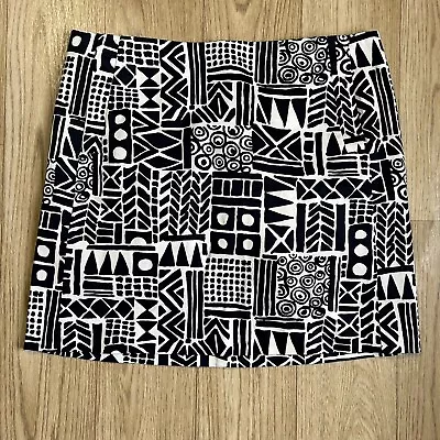 J Crew Mini Skirt Size 4 Black White Zipper Womens Pocket • $10