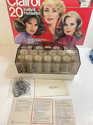 Vintage 1981 Clairol 20 Instant Hair Setter Hot Curlers In Box 20 Rollers Rare • $60