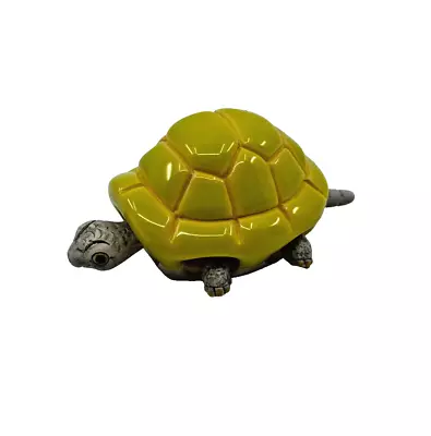 Vintage Ceramic Wiggling Turtle Collectible Chartreuse New Old Stock LEPS Peru • $15