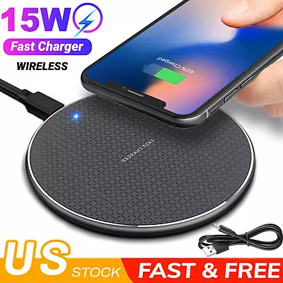 15W Wireless Charger Fast Charging Pad For IPhone 14 13 12 11 XS Pro Max XR X US • $7.81