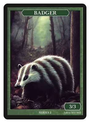 Badger Token Givememana Tokens Series 2 Magic The Gathering MTG • $2