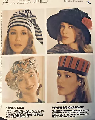 VTG`93 McCall's 6661 Fashion Accessories  A Hat Attack  12 Styles Hats Caps FF • $5.99