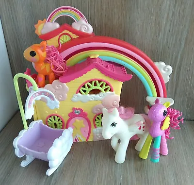 My Little Pony Ponyville Rainbow Dash House & Figure Playset Rarity Toys • £55.19
