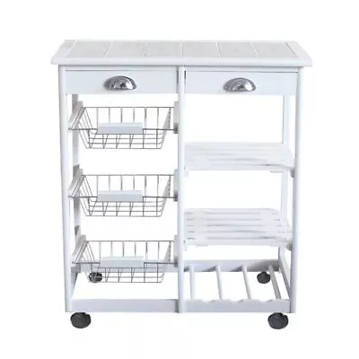 Rolling Kitchen Island Cart On Wheels Kitchen Trolley With Drawers Storage Shelf • $69.99