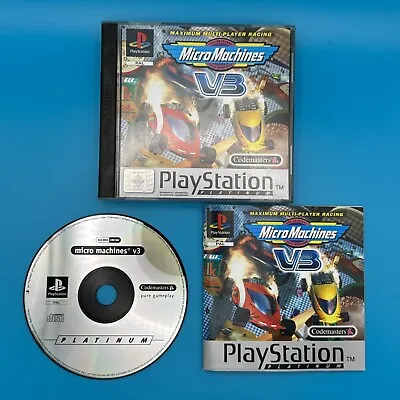 Micro Machines V3 (Platinum) Sony PlayStation 1 PS1 Boxed Game VGC • £5.49