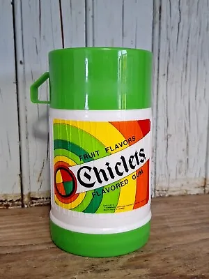 VINTAGE CHICLETS Candy Coated Gum Green Thermos Chiclets Gum Bright Colors • $22.50