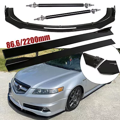 Front Bumper Lip Splitter Spoiler Strut Rods For Acura TL 2008-2014 • $90.99