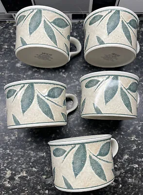Mikasa Intaglio CAA06 Nature's Song Coffee / Tea Mugs LOT OF 5 Leaves • $12