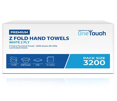 White Paper Hand Towels Z Fold Paper Towel Tissue Interfold C Fold Napkin 2ply • £12.99