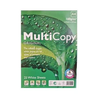 160gsm A4 Smooth White Paper Card | High Quality | MultiCopy Pack Of 25/100/250 • £5.49