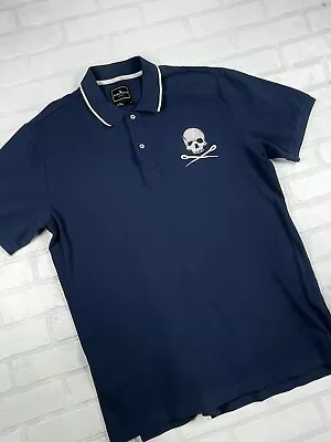 Marc Ecko Cut & Sew Skull Embroidery Vintage Polo Size XL Men's Shirt Black • $15.95