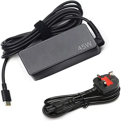 45W USB-C AC Adapter Power Charger For Lenovo ThinkPad Chromebook Samsung Dell • £17.99