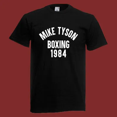 Mike Tyson Boxing 1984 Logo Men's Black T-Shirt Size S-5XL • $18.89