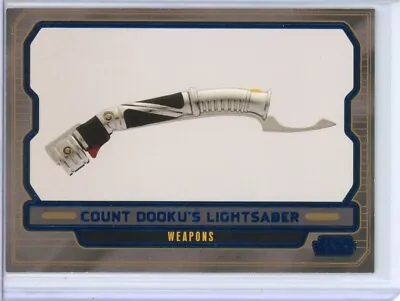 STAR WARS Galactic Files 2 COUNT DOOKU'S LIGHTSABER Blue Foil Parallel #136/350 • $6.77