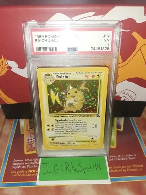 $24.99 • Buy Pokemon 1999 Fossil Raichu Holo PSA 7 NM #14/62 Unlimited 
