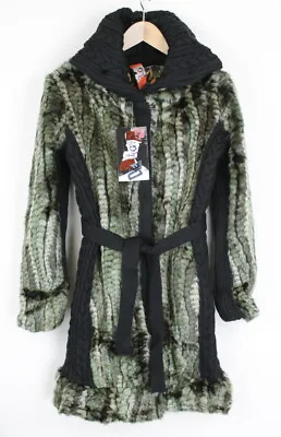 $76.86 • Buy DESIGUAL EU38,40,42,44,46 Women Coat Knitted Wool Blend Designer Faux Fur