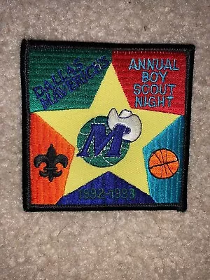 Boy Scout Circle Ten Dallas Mavericks 1992 NBA Texas Night Council Sport Patch • £6.74