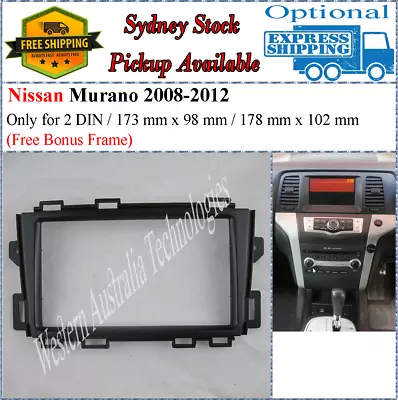 Fascia Facia Fits Nissan Murano 2008-2012 Double Two 2 DIN Dash Kit* • $60