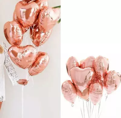 $12 • Buy Rose Gold Star & Heart Foil Balloons 18inch/45cm Helium Quality Foil Balloons