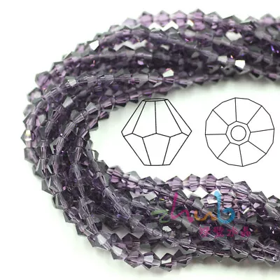 DIY 2mm/3mm/4mm/6mm/8MM Bicone Crystal Glass Loose Crafts Beads Jewelry Making • $1.99