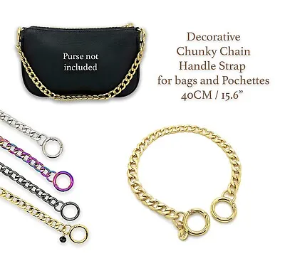 Chunky Chain Handle - Luxe Bag Pochette Accessoires Gold/Silver/Rainbow/black • $29
