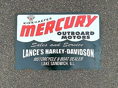 Mercury Outboard Boat Motor Harley Davidson Dealer Metal Gas Oil Sign IL • $765