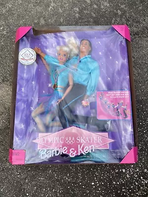 1997 Vintage 12  Barbie & Ken Olympic Skater Dolls #18726 New In Box Free Ship! • $20