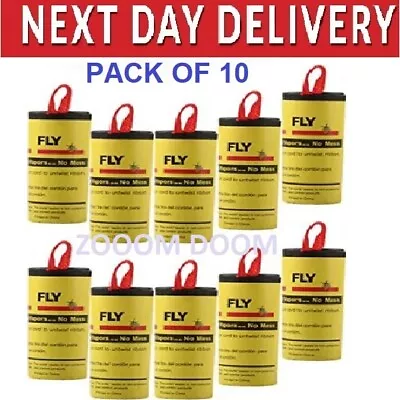 £3.95 • Buy 10 Fly Insect Catcher Paper Sticky Glue Bug Trap Killer Strong Roll Tape Strip