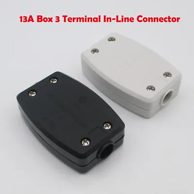 13A Inline Junction Connector Box 3 Terminal Cable Wire Mains Electrical Joiner • £4.49