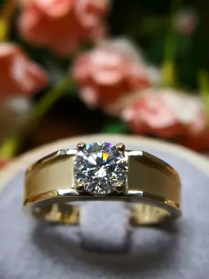 1.50CT Round Cut Lab Grown Diamond IGI CERTIFIED Wedding Ring 14k Yellow Gold • $1220.77