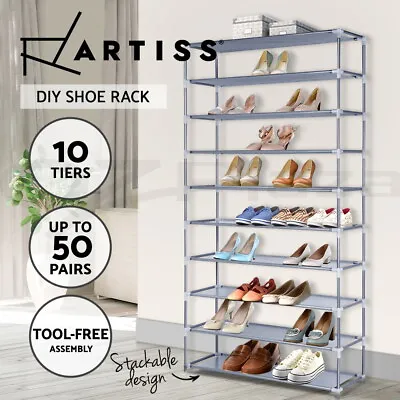 $22.95 • Buy Stackable Shoe Rack Racks Cabinet Storage Shelves 10 Tiers Shoes Stand Organiser