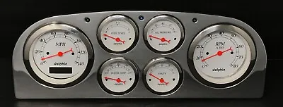 1936 Packard 6 Gauge Dash Panel Insert Programmable Speedometer White • $357