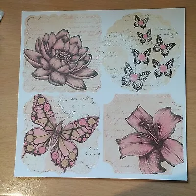 Craftwork Cards Vintage Flowers/Butterflies Toppers For Candi Peach - 2 Sheets • £3.25