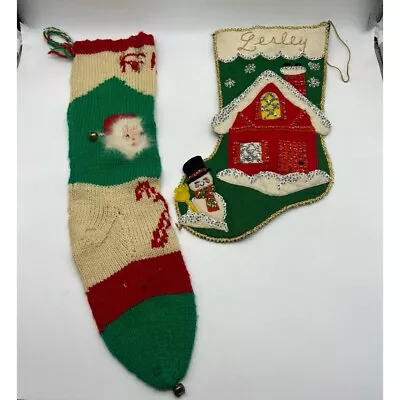 Vintage Mid Century Christmas Stocking Lot Of 2 • $14.99