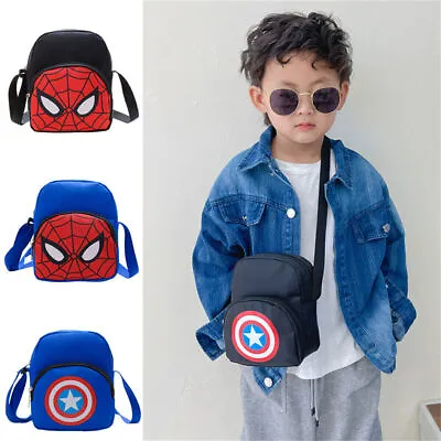 Marvel Shoulder Bag Spiderman Captain America Messenger Crossbody Bags Gifts • £9.11