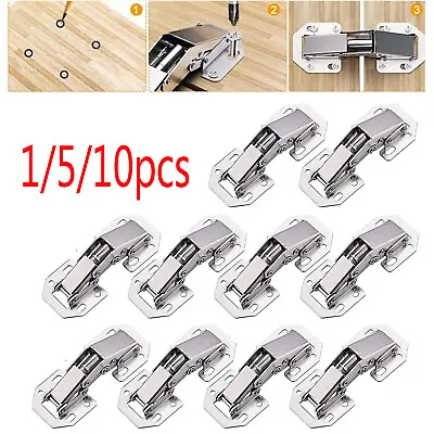 1-10 90 Degree Easy Mount Concealed Kitchen Cabinet / Cupboard Sprung Door Hinge • £4.99