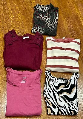 LOT OF 5 - Maternity Shirts - Size LARGE - Variety Of Name Brands/colors/styles • $12