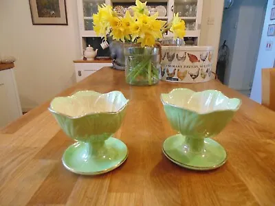 Two Maling Green Lustre Ice Cream Dishes. • £1.99