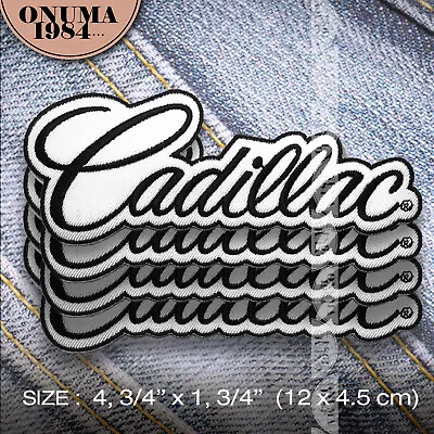 $9.99 • Buy 4x Cadillac Patch Iron On Clothing Jacket Outfit Classic Luxury Retro Vintage
