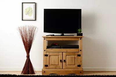 2 Door Solid Pine TV Cabinet W85cm X D43cm X H78.5cm CORONA • £159