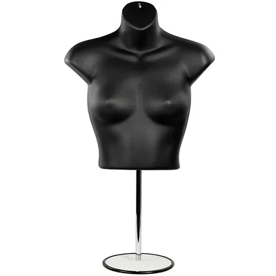MN-446 Female T-Shirt Upper Torso Mannequin Countertop Form W/ Adjustable Stand • $26.99