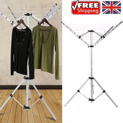 4 Arm Rotary Clothes Airer Washing Line Dryer Ground Spike Cover Home Camping • £34.39